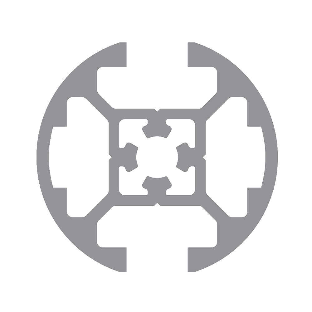 10-40R2-0-700MM ALUMINUM PROFILE 40MM ROUND<br>2-SLOT, CUT TO LENGTH OF 700MM